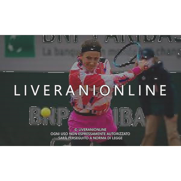 Roland Garros 2020, Grand Slam tennis tournament - Tennis Internationals, 27 September 2020 Roland Garros stadium, paris, france, Italy Photo showing: Victoria Azarenka of Belarus in action against Danka Kovinic of Montenegro @LM/DPPI/DPPI/Rob Prange/AGENZIA ALDO LIVERANI SAS