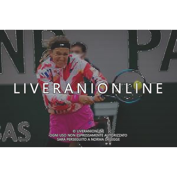 Roland Garros 2020, Grand Slam tennis tournament - Tennis Internationals, 27 September 2020 Roland Garros stadium, paris, france, Italy Photo showing: Victoria Azarenka of Belarus in action against Danka Kovinic of Montenegro @LM/DPPI/DPPI/Rob Prange/AGENZIA ALDO LIVERANI SAS