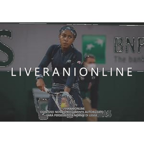 Roland Garros 2020, Grand Slam tennis tournament - Tennis Internationals, 27 September 2020 Roland Garros stadium, paris, france, Italy Photo showing: Cori Gauff of the United States in action against Johanna Konta of Great Britain @LM/DPPI/DPPI/Rob Prange/AGENZIA ALDO LIVERANI SAS