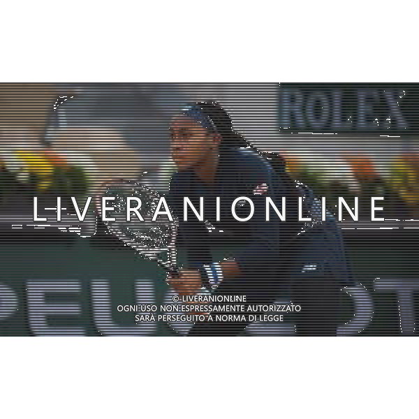 Roland Garros 2020, Grand Slam tennis tournament - Tennis Internationals, 27 September 2020 Roland Garros stadium, paris, france, Italy Photo showing: Cori Gauff of the United States in action against Johanna Konta of Great Britain @LM/DPPI/DPPI/Rob Prange/AGENZIA ALDO LIVERANI SAS