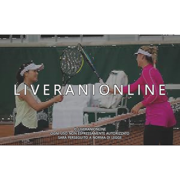 Roland Garros 2020, Grand Slam tennis tournament, Qualifying - Tennis Internationals, 25 September 2020 Roland Garros stadium, paris, france, Italy Photo showing: Kurumi Nara of Japan and Marta Kostyuk of the Ukraine @LM/DPPI/DPPI/Rob Prange/AGENZIA ALDO LIVERANI SAS