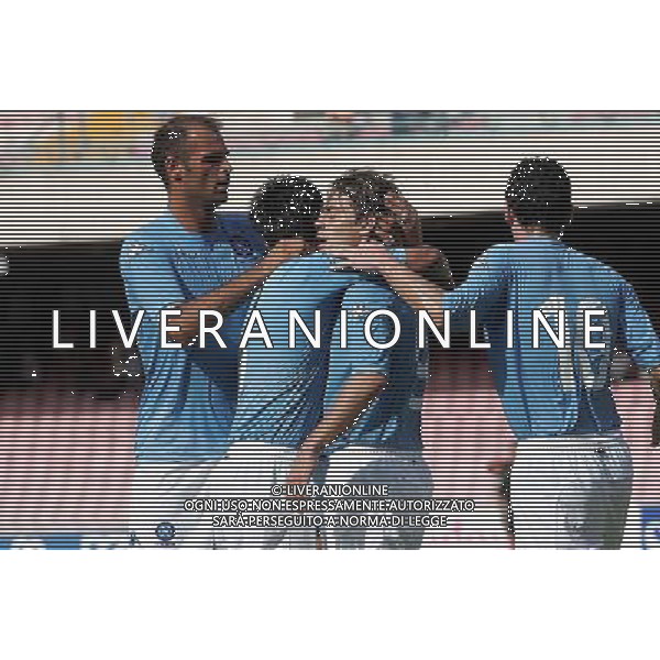 7 AGOSTO 2005 NAPOLI- PESCARA- COPPA ITALIA NELLA FOTO ESULTANZA DOPO IL GOL DI CALAIO\' FOTO LIVERANI
