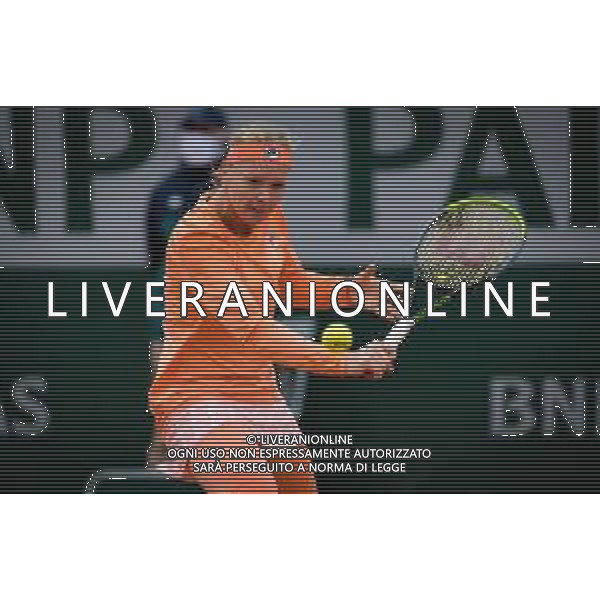 Roland Garros 2020, Grand Slam tournament - Tennis Internationals, 28 September 2020 Roland Garros stadium, paris, france, Italy Photo showing: Kiki Bertens of the Netherlands in action @LM/DPPI/DPPI/Rob Prange/AGENZIA ALDO LIVERANI SAS
