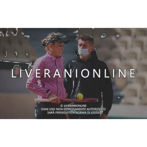 Roland Garros 2020, Grand Slam tournament - Qualifying - Tennis Internationals, 26 September 2020 Roland Garros stadium, paris, france, Italy Photo showing: Donna Vekic of Croatia with coach Sam Sumyk @LM/DPPI/DPPI/Rob Prange/AGENZIA ALDO LIVERANI SAS