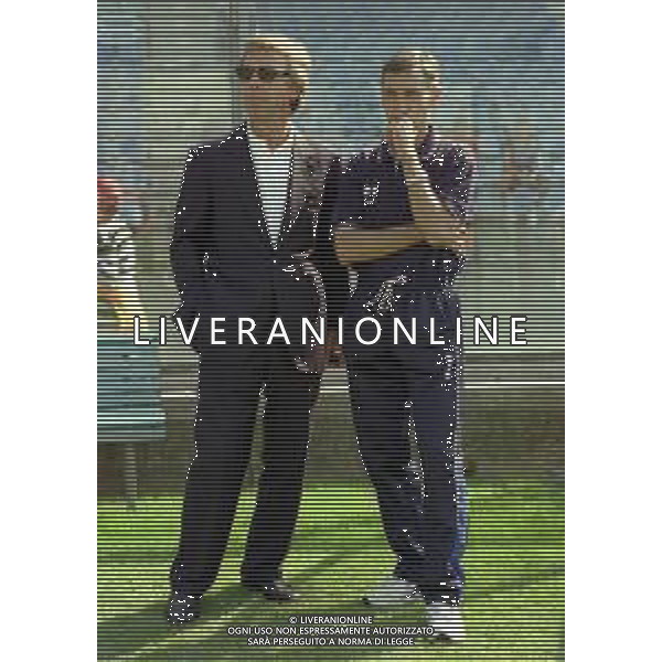 10-09-2000 COMO-CAMPIONATO DI CALCIO SERIE C COMO-LUMEZZANE 0-0 NELLA FOTO LORIS DOMINISSINI ALLENATORE COMO CALCIO CON IL PRESIDENTE DEL COMO CALCIO ENRICO PREZIOSI AG ALDO LIVERANI SAS