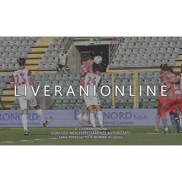 Cremonese vs Arezzo - Coppa Italia 2020/2021, 30 settembre 2020 Cremona, Italia Nella foto: Luca Strizzolo (Cremones) segna il 2-0 @LM/Alessio Tarpini AG ALDO LIVERANI SAS