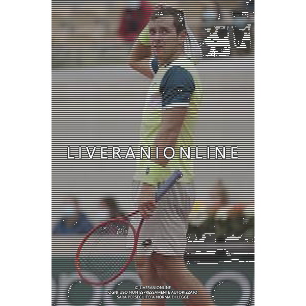 Roland Garros 2020, Grand Slam tournament - Tennis Internationals, 30 September 2020 Roland Garros stadium, paris, france, Italy Photo showing: Dominik Koepfer (ALL) reacted @LM/DPPI/DPPI/Stephane Allaman AG ALDO LIVERANI SAS