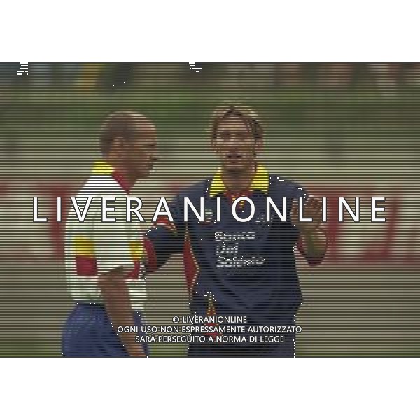 1999 LECCE CALCIO NELLA FOTO ALBERTO CAVASIN ALLENATORE LECCE CON CLAUDIO BONOMI AG ALDO LIVERANI SAS