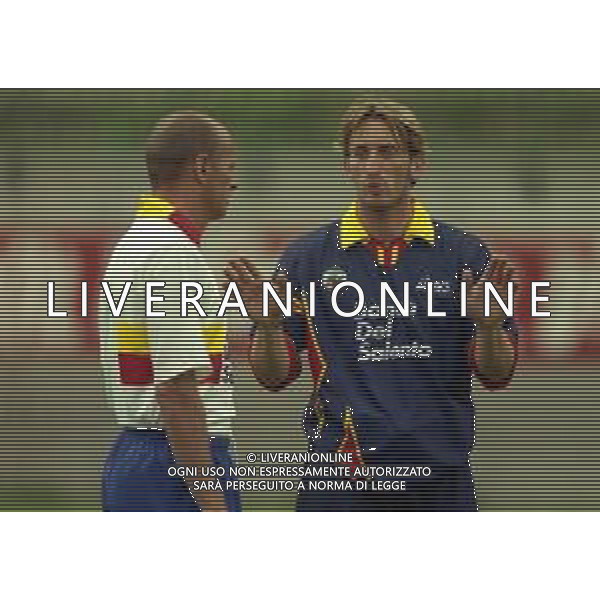 1999 LECCE CALCIO NELLA FOTO ALBERTO CAVASIN ALLENATORE LECCE CON CLAUDIO BONOMI AG ALDO LIVERANI SAS