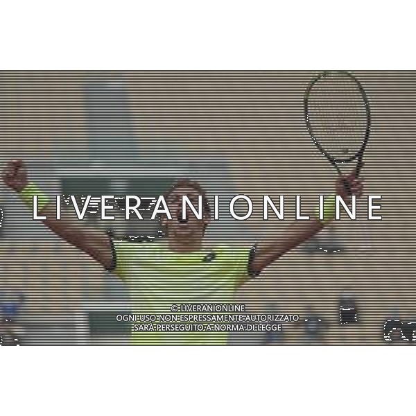 Roland Garros 2020, Grand Slam tournament - Tennis Internationals, 01 October 2020 Roland Garros stadium, paris, france, Italy Photo showing: Roberto CARBALLES BAENA (ESP) celebrated his victory @LM/DPPI/DPPI/Stephane Allaman AG ALDO LIVERANI SAS