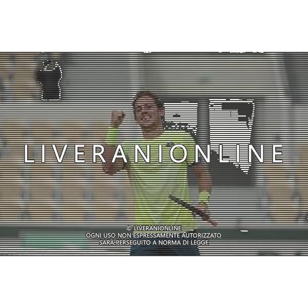 Roland Garros 2020, Grand Slam tournament - Tennis Internationals, 01 October 2020 Roland Garros stadium, paris, france, Italy Photo showing: Roberto CARBALLES BAENA (ESP) celebrated his victory @LM/DPPI/DPPI/Stephane Allaman AG ALDO LIVERANI SAS