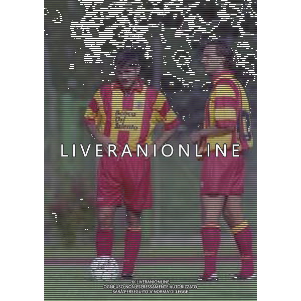 1997-1998 LECCE CALCIO NELLA FOTO FRANCESCO COZZA E RICCARDO MASPERO AG ALDO LIVERANI SAS