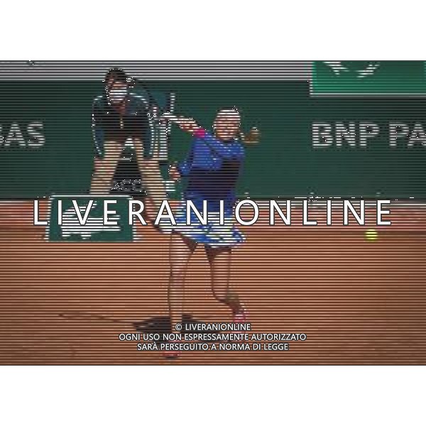 Roland Garros 2020, Grand Slam tournament - Tennis Internationals, 01 October 2020 Roland Garros stadium, paris, france, Italy Photo showing: Petra Kvitova of the Czech Republic in action against Jasmine Paolini of Italy @LM/DPPI/DPPI/Rob Prange AG ALDO LIVERANI SAS
