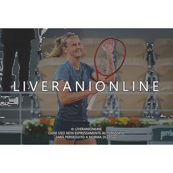 Roland Garros 2020, Grand Slam tournament - Tennis Internationals, 01 October 2020 Roland Garros stadium, paris, france, Italy Photo showing: Fiona Ferro of France celebrates after winning against Elena Rybakina of Kazakhstan @LM/DPPI/DPPI/Rob Prange AG ALDO LIVERANI SAS