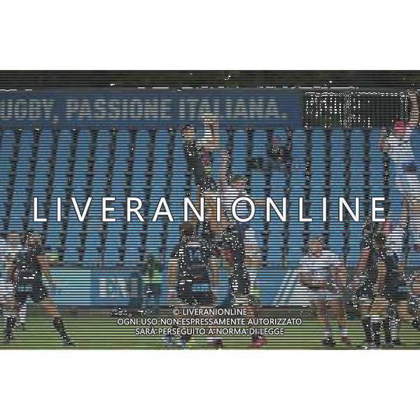 Zebre vs Cardiff Blues - Rugby Guinness Pro 14 2020/2021, 02 October 2020 Sergio Lanfranchi Stadium, parma, Italy Photo showing: Zebre’s flanker Joan Meyer catch the ball in touch for his side @LM/Massimiliano Carnabuci AG ALDO LIVERANI SAS