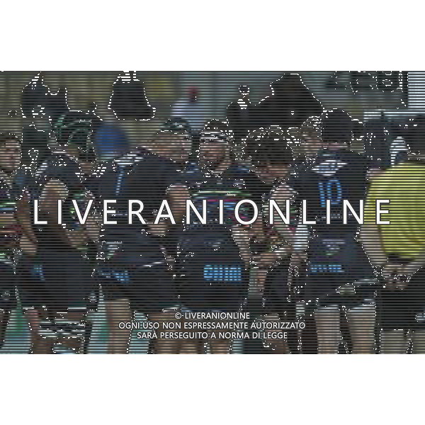 Zebre vs Cardiff Blues - Rugby Guinness Pro 14 2020/2021, 02 October 2020 Sergio Lanfranchi Stadium, parma, Italy Photo showing: Zebre’s team after the first try scored by Cardiff @LM/Massimiliano Carnabuci AG ALDO LIVERANI SAS
