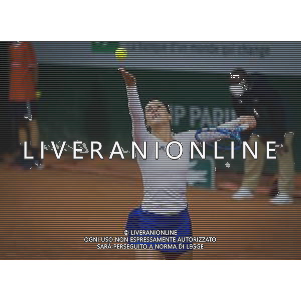 Roland Garros 2020, Grand Slam tournament - Tennis Internationals, 02 October 2020 Roland Garros stadium, paris, france, Italy Photo showing: Martina Trevisan of Italy in action against Maria Sakkari of Greece @LM/DPPI/DPPI/Rob Prange AG ALDO LIVERANI SAS