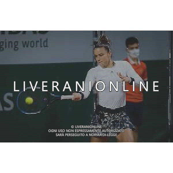 Roland Garros 2020, Grand Slam tournament - Tennis Internationals, 02 October 2020 Roland Garros stadium, paris, france, Italy Photo showing: Maria Sakkari of Greece in action against Martina Trevisan of Italy @LM/DPPI/DPPI/Rob Prange AG ALDO LIVERANI SAS
