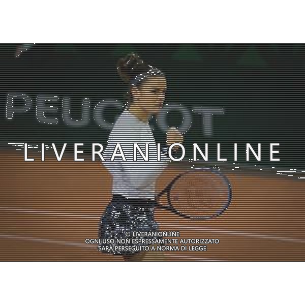 Roland Garros 2020, Grand Slam tournament - Tennis Internationals, 02 October 2020 Roland Garros stadium, paris, france, Italy Photo showing: Maria Sakkari of Greece in action against Martina Trevisan of Italy @LM/DPPI/DPPI/Rob Prange AG ALDO LIVERANI SAS
