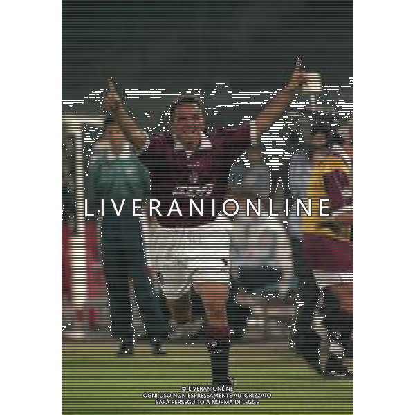 08-09-1998 TORINO SEDICESIMI DI COPPA ITALIA TORINO MILAN 2-0 NELLA FOTO MARCO FERRANTE ESULTA DOPO IL GOAL AG ALDO LIVERANI SAS