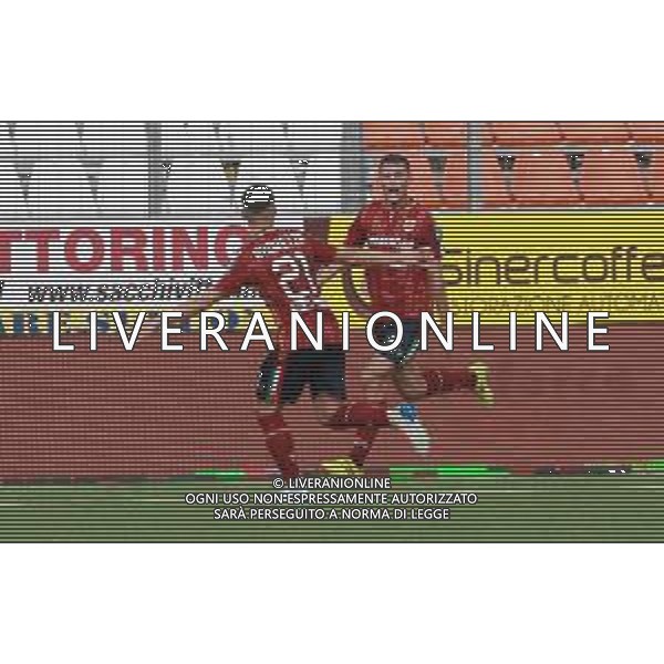 ENTELLA - REGGIANA REGGIO AUDACE CAMPIONATO CALCIO SERIE BKT 03.10.2020 NELLA FOTO ESULTANZA DOPO IL GOL DI SIMONE MAZZOCCHI CON IGOR RADREZZA © AGENZIA ALDO LIVERANI SAS