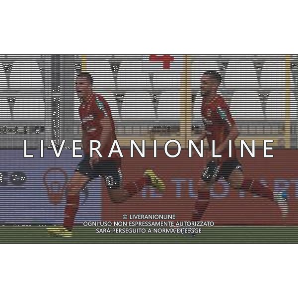 ENTELLA - REGGIANA REGGIO AUDACE CAMPIONATO CALCIO SERIE BKT 03.10.2020 NELLA FOTO ESULTANZA DOPO IL GOL DI SIMONE MAZZOCCHI CON IGOR RADREZZA © AGENZIA ALDO LIVERANI SAS