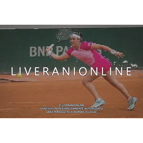 Roland Garros 2020, Grand Slam tournament - Tennis Internationals, 03 October 2020 Roland Garros stadium, paris, france, Italy Photo showing: Ons Jabeur of Tunisia in action against Aryna Sabalenka of Belarus @LM/DPPI/DPPI/Rob Prange AG ALDO LIVERANI SAS