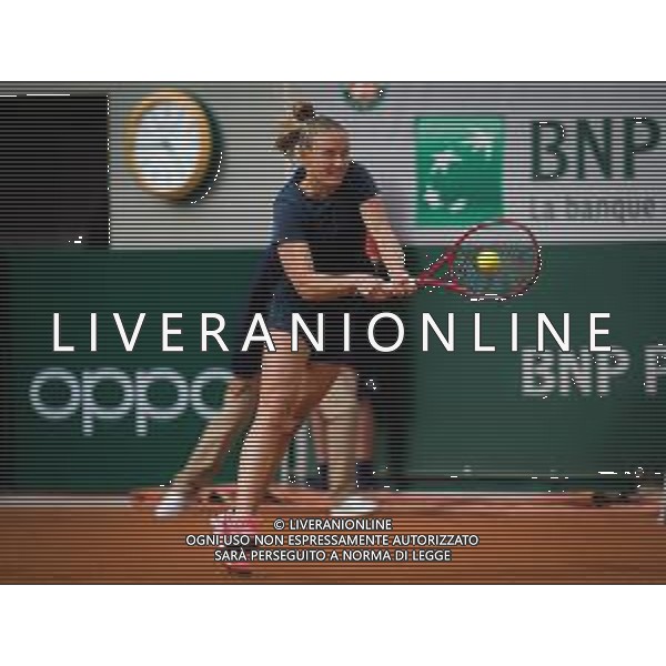 Roland Garros 2020, Grand Slam tournament - Tennis Internationals, 03 October 2020 Roland Garros stadium, paris, france, Italy Photo showing: Fiona Ferro of France in action against Patricia Maria Tig of Romania @LM/DPPI/DPPI/Rob Prange AG ALDO LIVERANI SAS