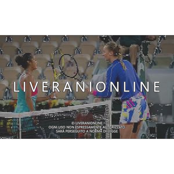 Roland Garros 2020, Grand Slam tournament - Tennis Internationals, 03 October 2020 Roland Garros stadium, paris, france, Italy Photo showing: Leylah Fernandez of Canada and Petra Kvitova of the Czech Republic @LM/DPPI/DPPI/Rob Prange AG ALDO LIVERANI SAS