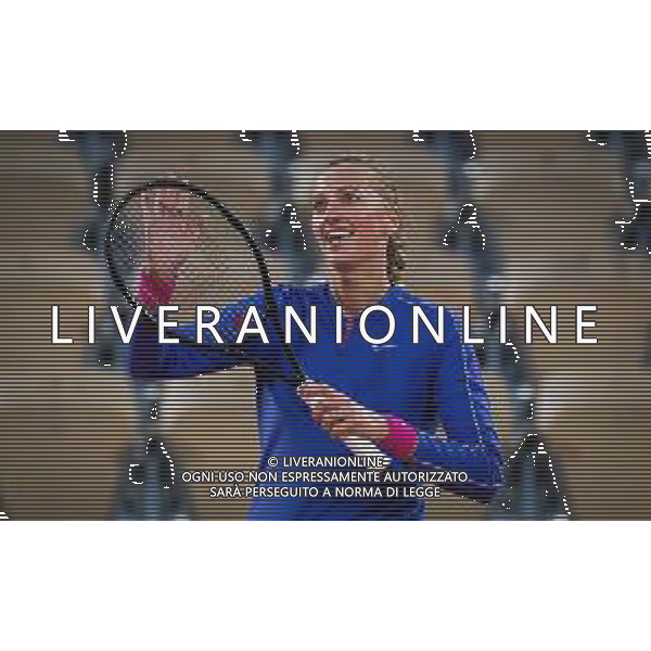Roland Garros 2020, Grand Slam tournament - Tennis Internationals, 03 October 2020 Roland Garros stadium, paris, france, Italy Photo showing: Petra Kvitova of the Czech Republic celebrates after winning against Leylah Fernandez of Canada @LM/DPPI/DPPI/Rob Prange AG ALDO LIVERANI SAS
