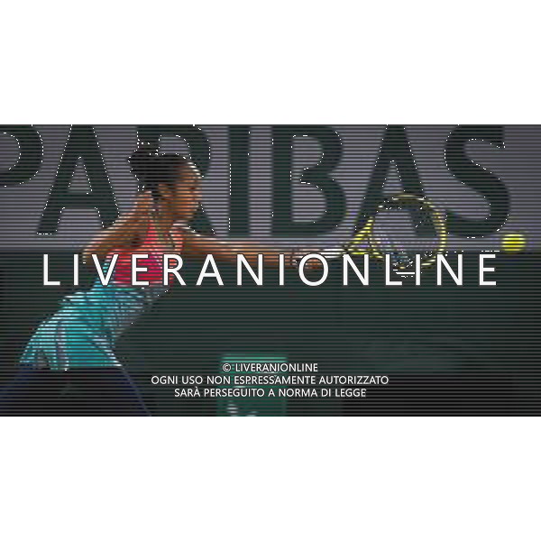 Roland Garros 2020, Grand Slam tournament - Tennis Internationals, 03 October 2020 Roland Garros stadium, paris, france, Italy Photo showing: Leylah Fernandez of Canada in action against Petra Kvitova of the Czech Republic @LM/DPPI/DPPI/Rob Prange AG ALDO LIVERANI SAS