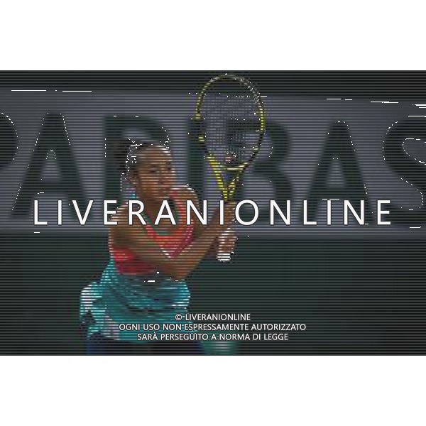 Roland Garros 2020, Grand Slam tournament - Tennis Internationals, 03 October 2020 Roland Garros stadium, paris, france, Italy Photo showing: Leylah Fernandez of Canada in action against Petra Kvitova of the Czech Republic @LM/DPPI/DPPI/Rob Prange AG ALDO LIVERANI SAS