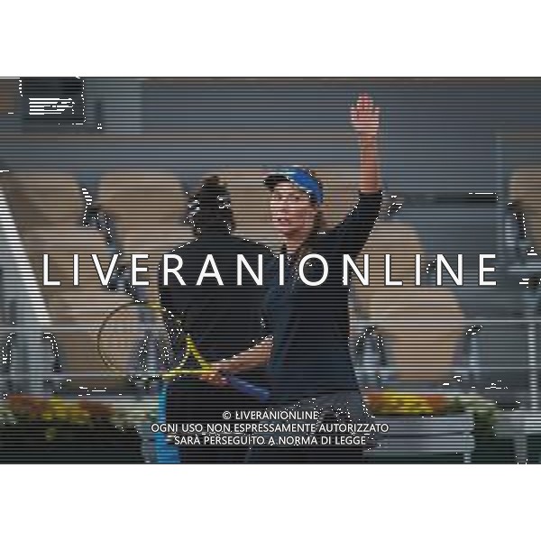 Roland Garros 2020, Grand Slam tournament - Tennis Internationals, 03 October 2020 Roland Garros stadium, paris, france, Italy Photo showing: Danielle Collins of the United States celebrates after winning against Garbine Muguruza of Spain @LM/DPPI/DPPI/Rob Prange AG ALDO LIVERANI SAS