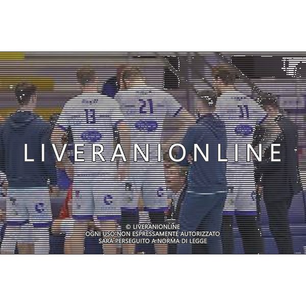 Top Volley Cisterna vs Kioene Padova - Campionato di Volley Superlega Serie A 2020/2021, 04 ottobre 2020 Cisterna di Latina, Italia Nella foto: time out Top Volley Cisterna @LM/Luigi Mariani AG ALDO LIVERANI SAS