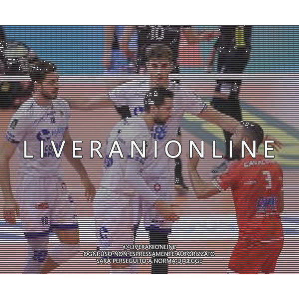 Top Volley Cisterna vs Kioene Padova - Campionato di Volley Superlega Serie A 2020/2021, 04 ottobre 2020 Cisterna di Latina, Italia Nella foto: esultanza Top Volley Latina @LM/Luigi Mariani AG ALDO LIVERANI SAS