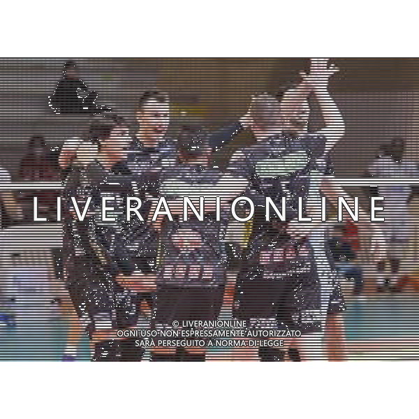 Top Volley Cisterna vs Kioene Padova - Campionato di Volley Superlega Serie A 2020/2021, 04 ottobre 2020 Cisterna di Latina, Italia Nella foto: esultanza Kioene Padova @LM/Luigi Mariani AG ALDO LIVERANI SAS