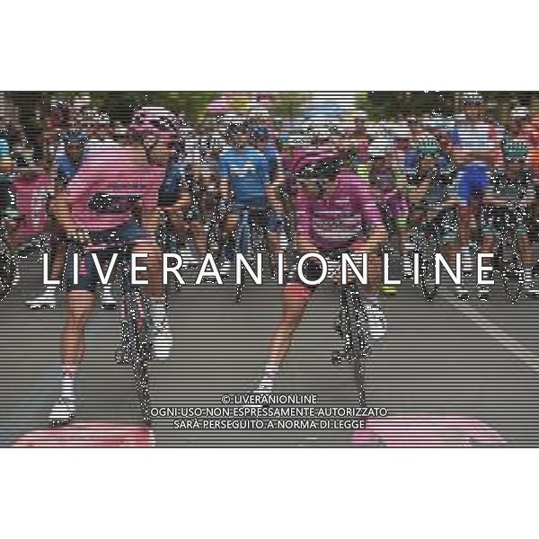 05-10-2020 Giro D\'italia; Tappa 03 Enna - Etna; 2020, Team Ineos Grenadier; 2020, Uae - Emirates; Ganna, Filippo; Ulissi, Diego; Enna; ©SIROTTI / AGENZIA ALDO LIVERANI SAS