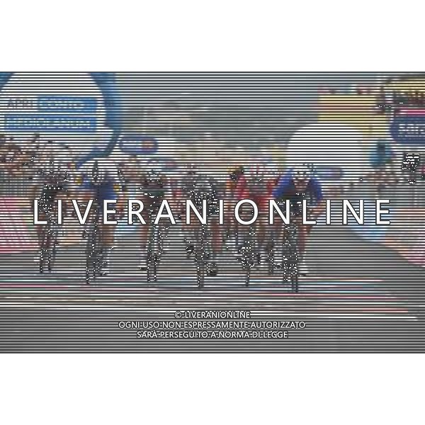 06-10-2020 Giro D\'italia; Tappa 04 Catania - Villafranca Tirrena; 2020, Groupama - Fdj; 2020, Bora - Hansgrohe; 2020, Deceuninck - Quick Step; 2020, Cofidis; Demare, Arnaud; Sagan, Peter; Ballerini, Davide; Viviani, Elia; Villafranca Tirrena; ©SIROTTI / AGENZIA ALDO LIVERANI SAS