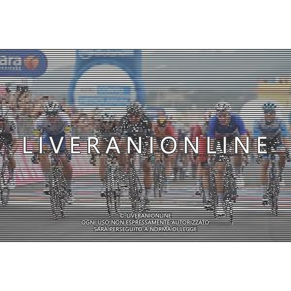 06-10-2020 Giro D\'italia; Tappa 04 Catania - Villafranca Tirrena; 2020, Groupama - Fdj; 2020, Bora - Hansgrohe; 2020, Deceuninck - Quick Step; Demare, Arnaud; Sagan, Peter; Ballerini, Davide; Villafranca Tirrena; ©SIROTTI / AGENZIA ALDO LIVERANI SAS
