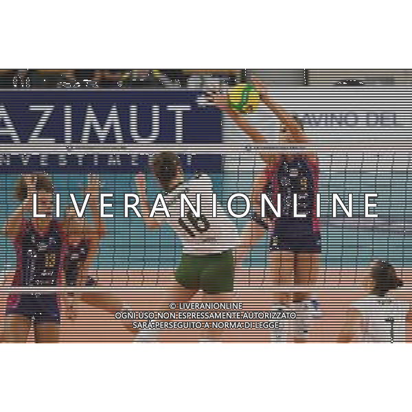 Savino Del Bene Scandicci vs Khimik Yuzhny - Volleyball Champions League Women 2020/2021, 06 October 2020 scandicci (fi), Italy Photo showing: MAIEVSKA Anastasiia (Khimik YUZHNY) vs Mina Popovic block (Savino del Bene Scandicci) @LM/Filippo Tomasi AG ALDO LIVERANI SAS