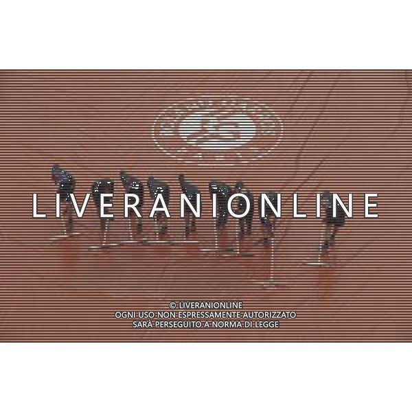 Roland Garros 2020, Grand Slam tournament - Tennis Internationals, 05 October 2020 Roland Garros stadium, paris, france, Italy Photo showing: Clay gardeners of Suzanne Lenglen stadium are removed the water of the tarpaulin @LM/DPPI/DPPI/Stephane Allaman