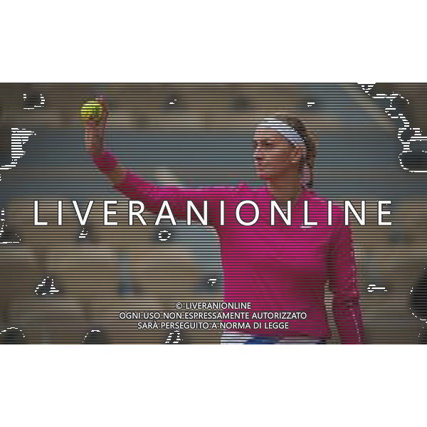 Roland Garros 2020, Grand Slam tournament - Tennis Internationals, 05 October 2020 Roland Garros stadium, paris, france, Italy Photo showing: Petra Kvitova of the Czech Republic in action against Shuai Zhang of China @LM/DPPI/DPPI/Rob Prange