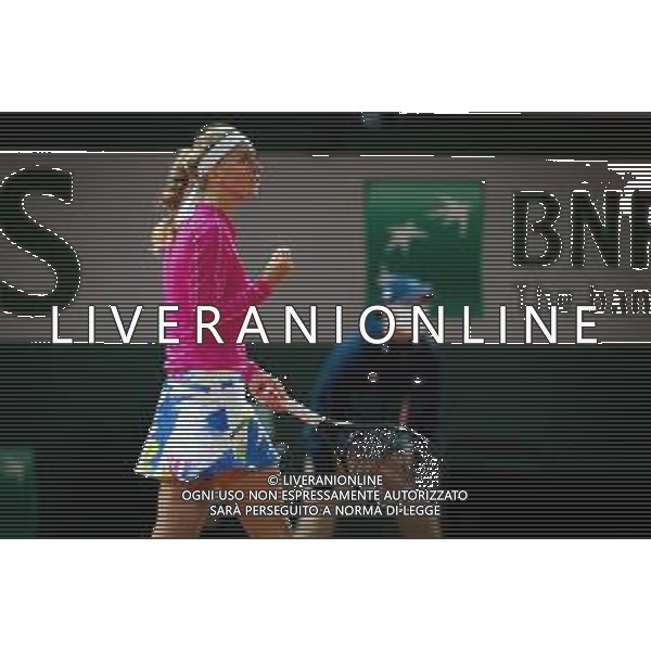 Roland Garros 2020, Grand Slam tournament - Tennis Internationals, 05 October 2020 Roland Garros stadium, paris, france, Italy Photo showing: Petra Kvitova of the Czech Republic in action against Shuai Zhang of China @LM/DPPI/DPPI/Rob Prange