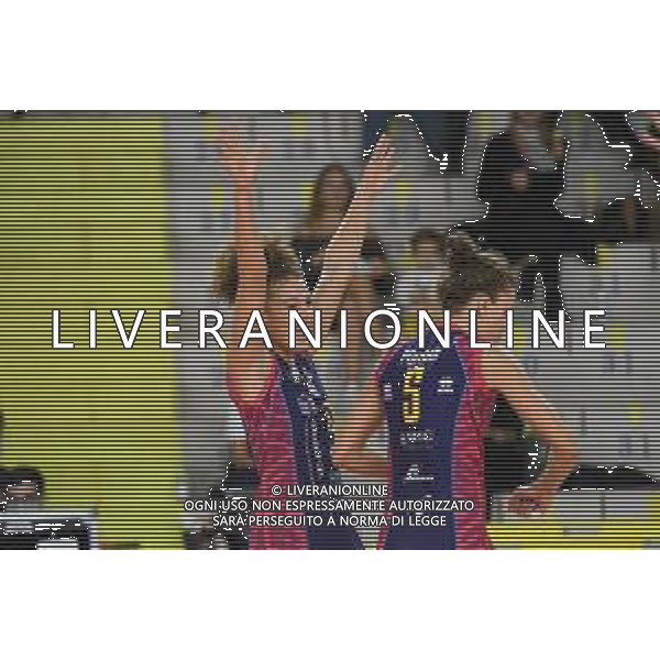 Savino Del Bene Scandicci vs Khimik Yuzhny - Volleyball Champions League Women 2020/2021, 06 October 2020 scandicci (fi), Italy Photo showing: DREWNIOK KIMBERLY and Mina Popovic (Savino del Bene Scandicci ) @LM/Filippo Tomasi AG ALDO LIVERANI SAS