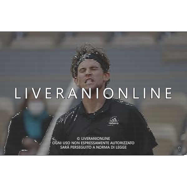 Quarter-finals at the Roland Garros 2020 - Tennis Internationals, 06 October 2020 Roland Garros stadium, paris, france, Italy Photo showing: Dominic THIEM (AUT) reacted, disapointed @LM/DPPI/DPPI/Stephane Allaman AG ALDO LIVERANI SAS