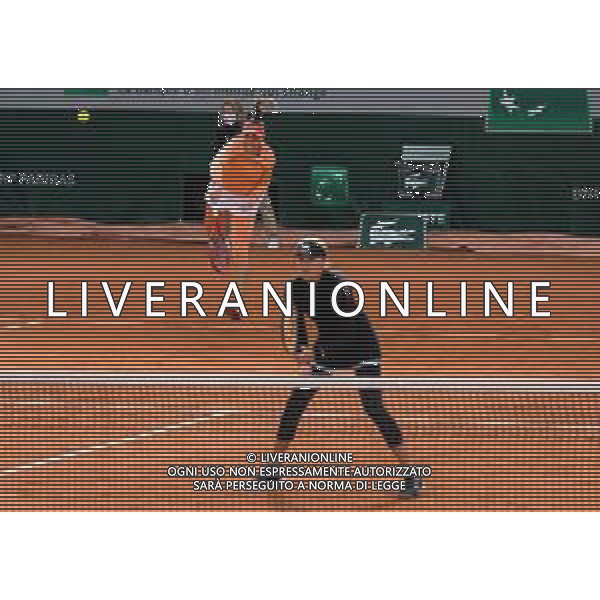 Quarter-finals at the Roland Garros 2020 - Tennis Internationals, 06 October 2020 Roland Garros stadium, paris, france, Italy Photo showing: Kristina Mladenovic of France and Timea Babos of Hungary @LM/DPPI/DPPI/Rob Prange AG ALDO LIVERANI SAS
