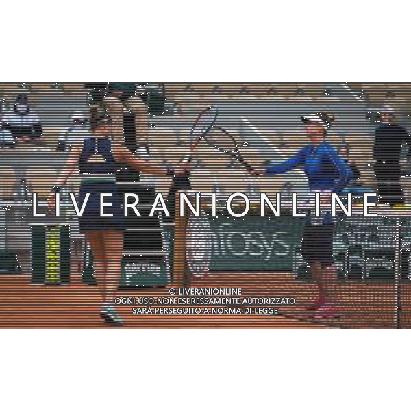 Quarter-finals at the Roland Garros 2020 - Tennis Internationals, 06 October 2020 Roland Garros stadium, paris, france, Italy Photo showing: Nadia Podoroska of Argentina at the net after winning against Elina Svitolina of the Ukraine @LM/DPPI/DPPI/Rob Prange AG ALDO LIVERANI SAS