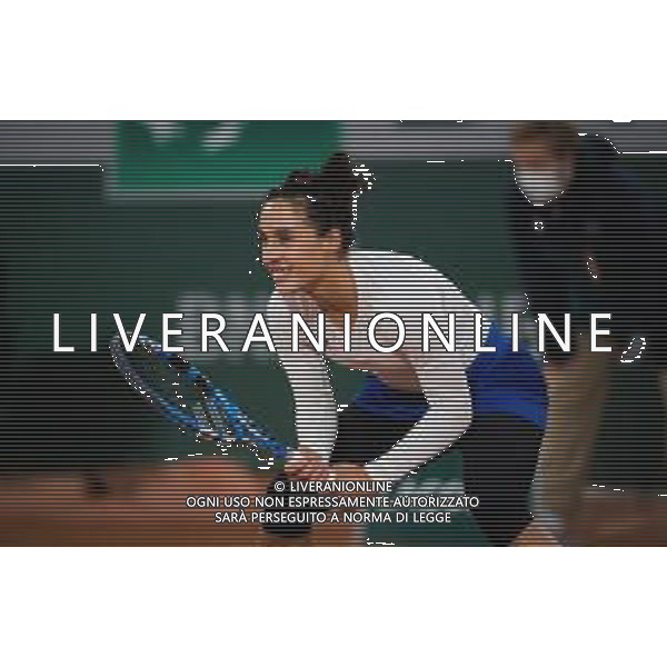 Quarter-finals at the Roland Garros 2020 - Tennis Internationals, 06 October 2020 Roland Garros stadium, paris, france, Italy Photo showing: Martina Trevisan of Italy in action against Iga Swiatek of Poland @LM/DPPI/DPPI/Rob Prange AG ALDO LIVERANI SAS