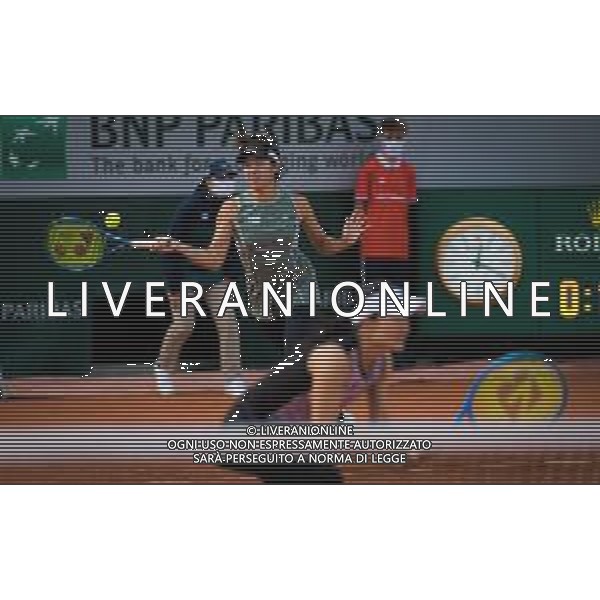 Quarter-final of the Roland Garros 2020, Grand Slam - Tennis Internationals, 07 October 2020 Roland Garros stadium, paris, france, Italy Photo showing: Shuko Aoyama and Ena Shibahara of Japan in action @LM/DPPI/DPPI/Rob Prange AG ALDO LIVERANI SAS