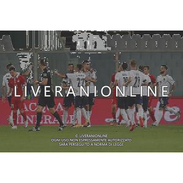 Italia - Moldavia Partita Amichevole del 07/10/2020 nella foto: esultanza Biraghi Cristiano Italia)Cristante Bryan( Italia)El Shaarawy Stephan(Italia)Mancini Gianluca(Italia)Manuel Locatelli(Italia)Lazzari Manuel(Italia)Caputo Francesco(Italia)dopo il goal ©Claudio Zamagni/Agenzi Aldo Liverani s.a.s. Biraghi Cristiano Italia)Cristante Bryan( Italia)El Shaarawy Stephan(Italia)Mancini Gianluca(Italia)Manuel Locatelli(Italia)Lazzari Manuel(Italia)Caputo Francesco(Italia) celebrates after scoring a goal during friendly soccer match between Italy and Moldova at Artemio Franchi Stadium on October 07 2020 photo credit by Claudio Zamagni/Aldo Liverani Photo Agency/ AGENZIA ALDO LIVERANI SAS